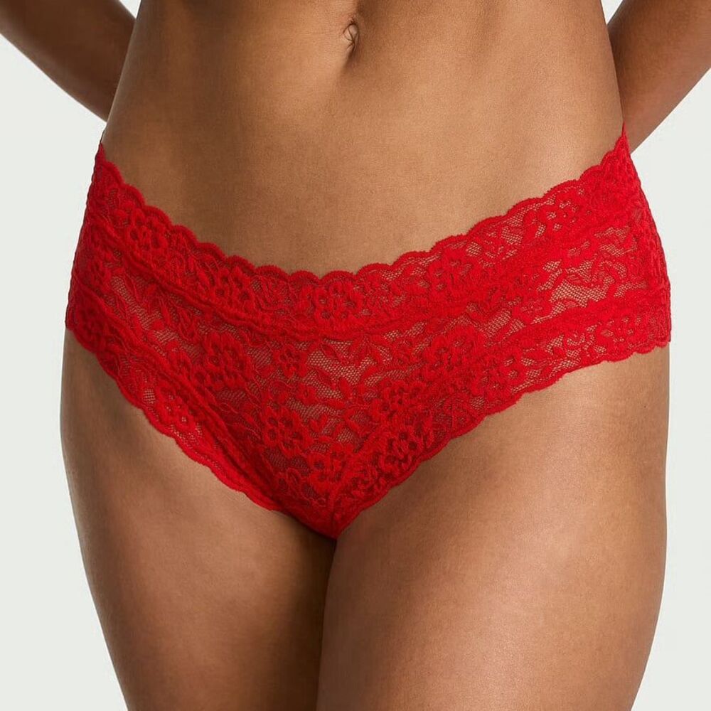 Victoria’s Secret Lace Cheeky Panty Red Size Medium
